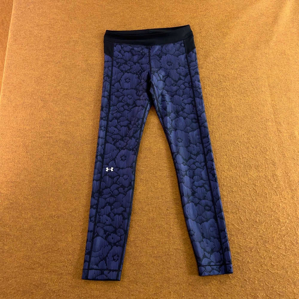 Under Armour Womens Medium Purple Floral Compression Athletic Leggings